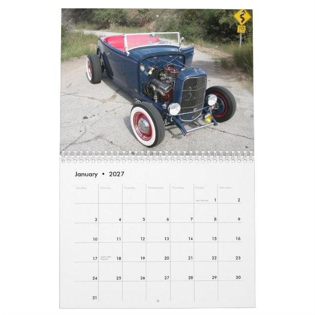 Calendario del coche de carreras (Jan 2027)