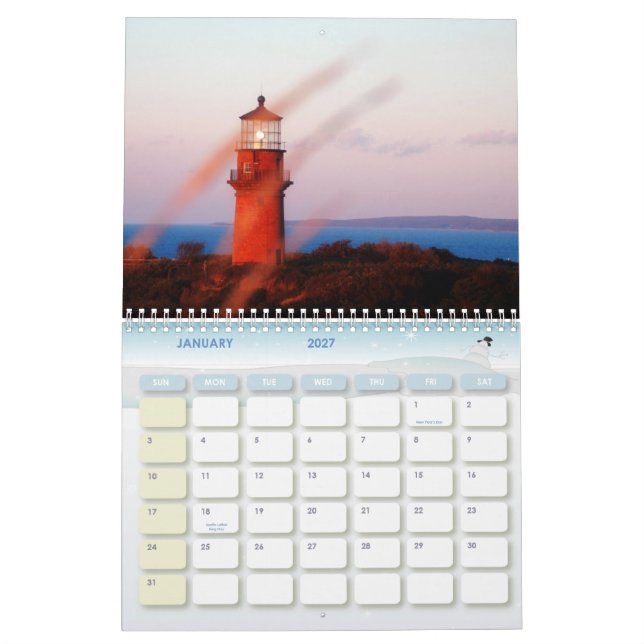 Calendario del color de la isla del Martha's (Jan 2027)
