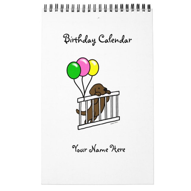 Calendario del cumpleaños del dibujo animado de (Tapa)