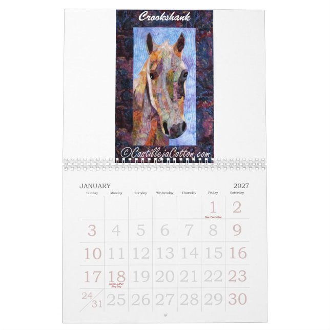 Calendario del edredón del arte (Jan 2027)