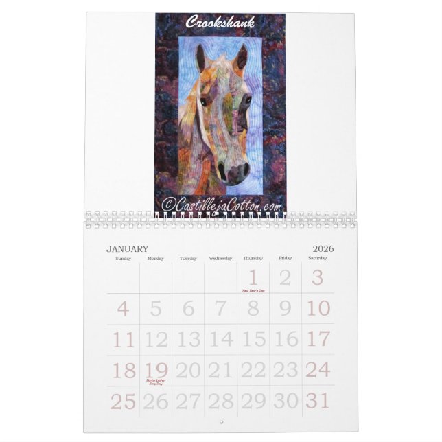 Calendario del edredón del arte (Jan 2026)