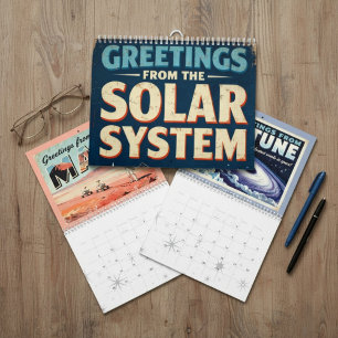 Calendario del espacio retro - Saludos desde los p