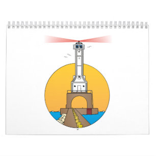 Calendario del faro del dibujo animado