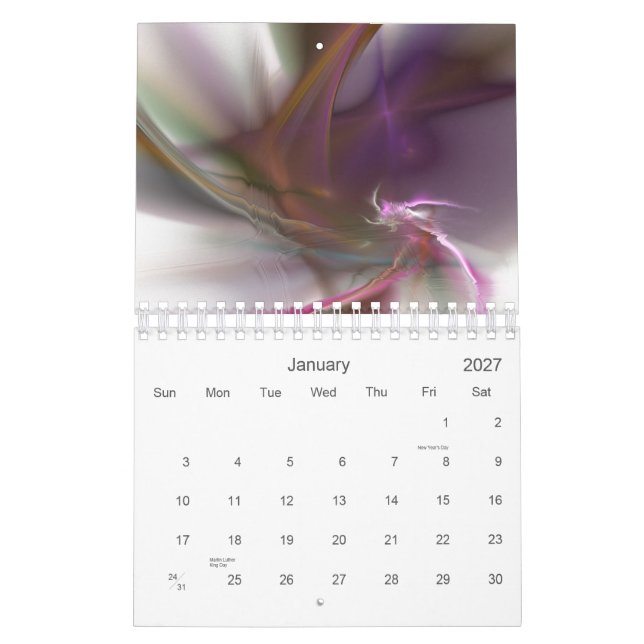 Calendario del fractal (Jan 2027)