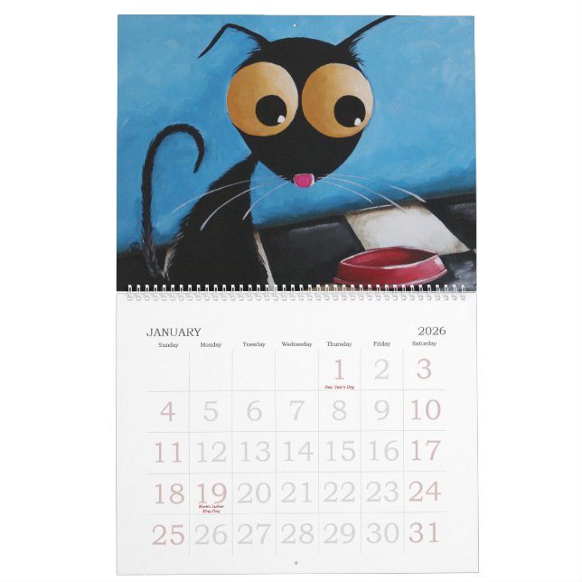 Calendario del gato de Stressie (Jan 2026)