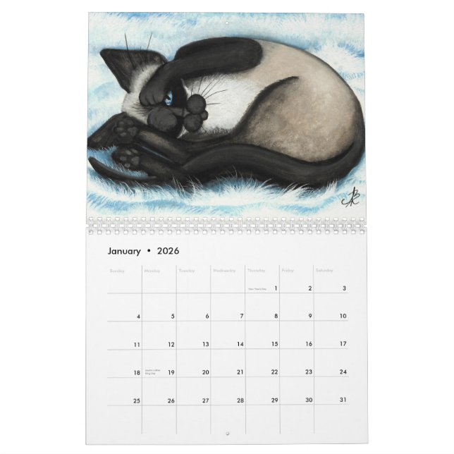 Calendario del gato siamés por BihRle (Jan 2026)