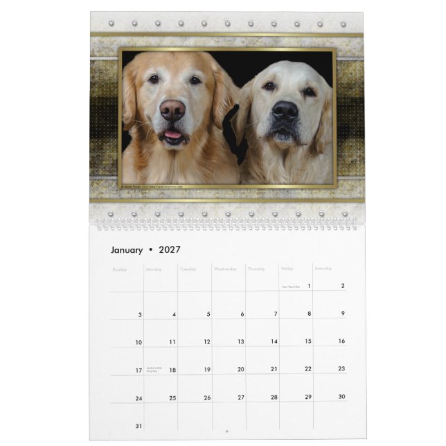 Calendario del golden retriever 2014 (Jan 2027)