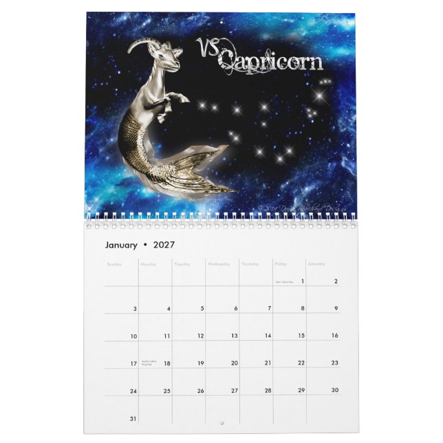 Calendario del gráfico del zodiaco (Jan 2027)