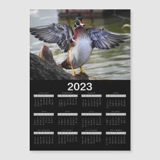 Calendario del imán 2023 Hermoso Pato de Madera