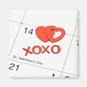 Calendario del imán del corazón