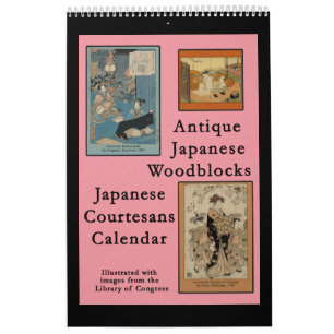 Calendario del japonés antiguo Woodblocks