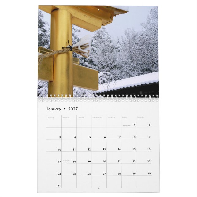 Calendario del japonés Torii (Jan 2027)
