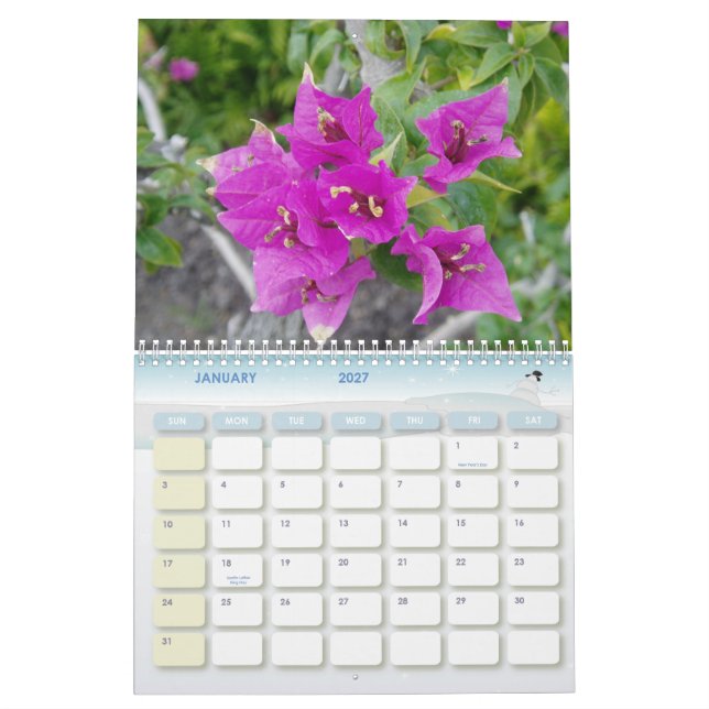 Calendario del jardín botánico (Jan 2027)