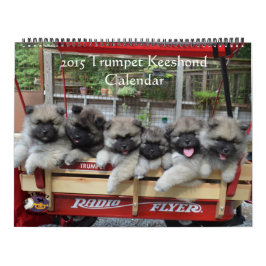 Calendario del Keeshond de la trompeta