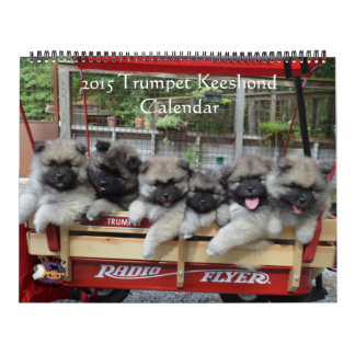 Calendario del Keeshond de la trompeta