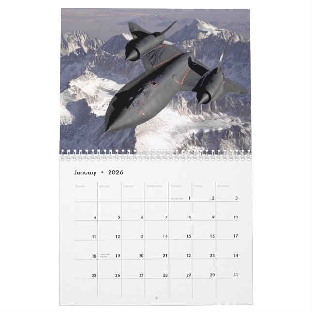 Calendario del mirlo SR-71 (Jan 2026)
