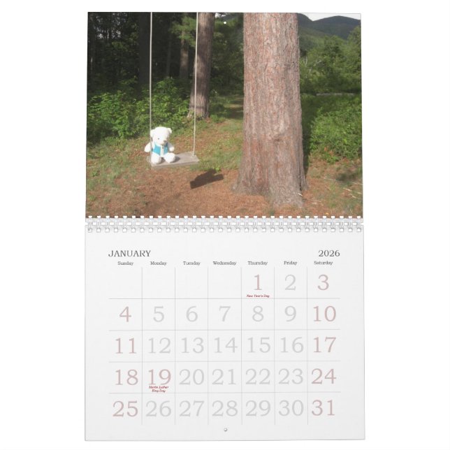 Calendario del oso de peluche (Jan 2026)