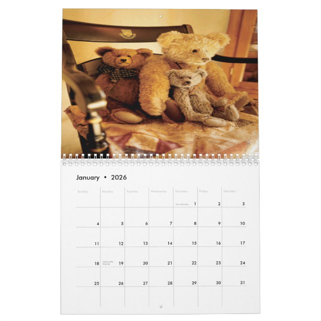 Calendario del oso de peluche 2013 (Jan 2026)