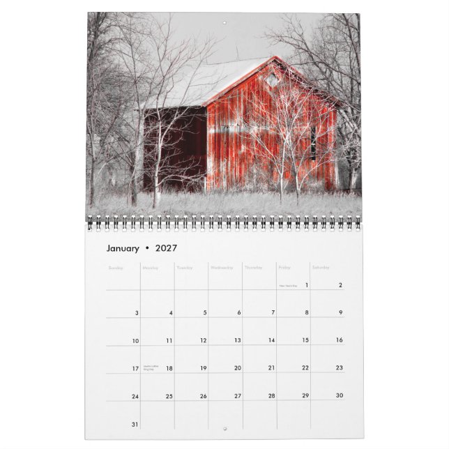 Calendario del PAÍS de AMISH (Jan 2027)