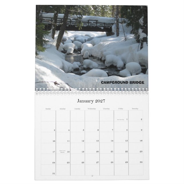 CALENDARIO DEL PARQUE DE ESTADO DE PLUMAS EUREKA (Jan 2027)