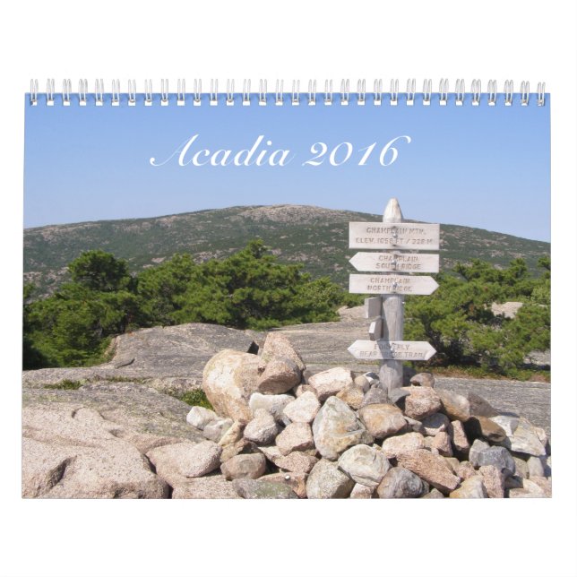 Calendario del parque nacional 2016 del Acadia (Tapa)
