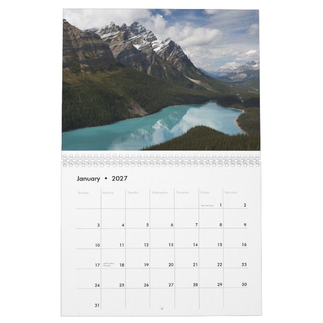 Calendario del parque nacional de Banff (Jan 2027)