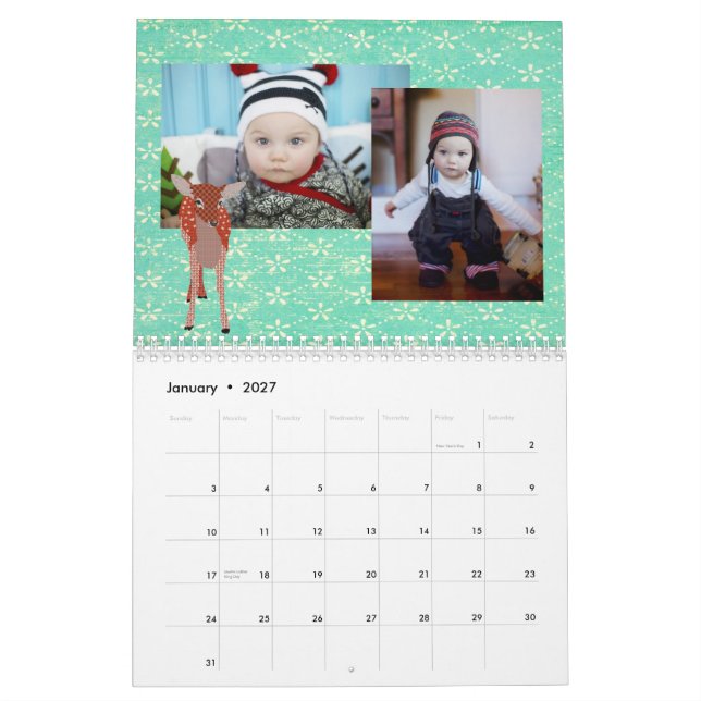 Calendario del parque zoológico 2012 del gris (Jan 2027)