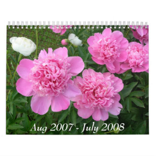Calendario del Peony agosto de 2007-julio de 2008