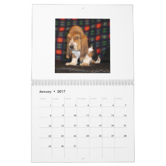 Calendario del perrito de Basset Hound
