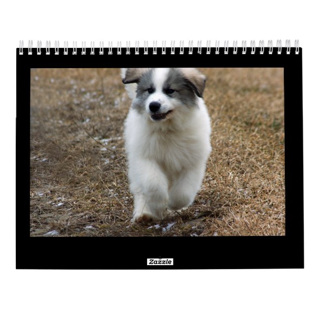 Calendario del perrito de los grandes Pirineos (Reverso)