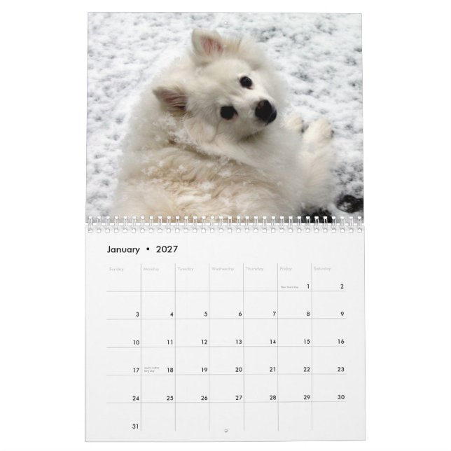 Calendario del perro (Jan 2027)