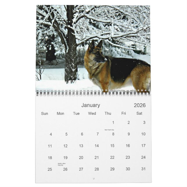 Calendario del perro de pastor alemán 2013 (Jan 2026)