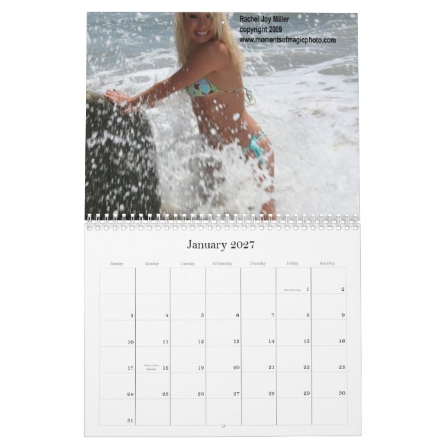 Calendario del Pin-Para arriba del bikini de (Jan 2027)