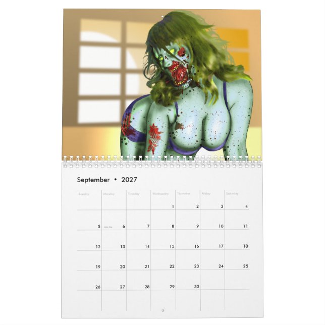 Calendario del Pin-Para arriba del zombi (Sep 2027)