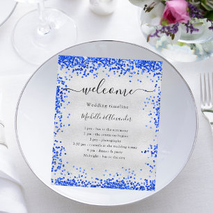 Calendario del programa de bodas azul real Silver