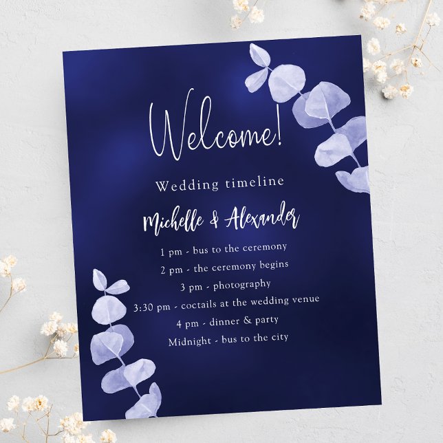 Calendario del programa de bodas de eucalipto azul (Subido por el creador)