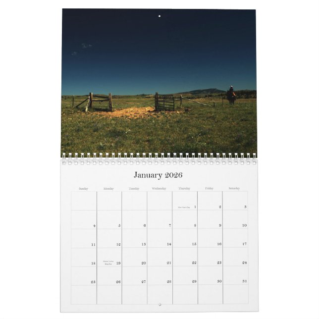 Calendario del rancho 2011 de Sweetgrass (Jan 2026)