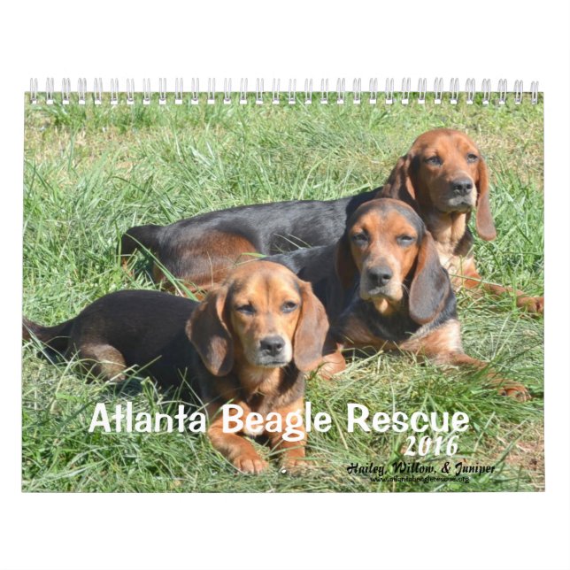 Calendario del rescate 2016 del beagle de Atlanta (Tapa)