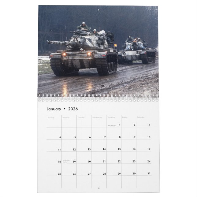 Calendario del tanque de Patton (Jan 2026)