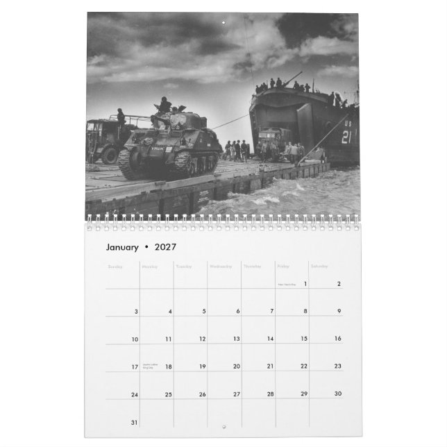 Calendario del tanque de Sherman (Jan 2027)