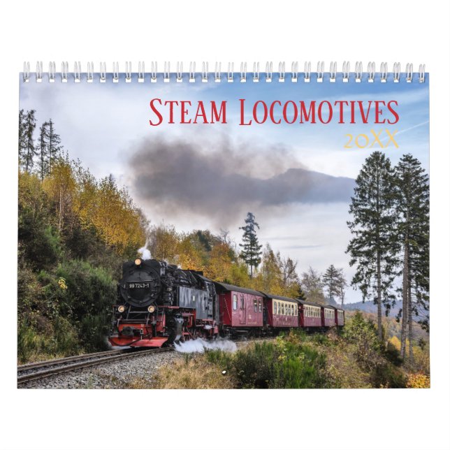 Calendario del tren de locomotora de vapor (Tapa)