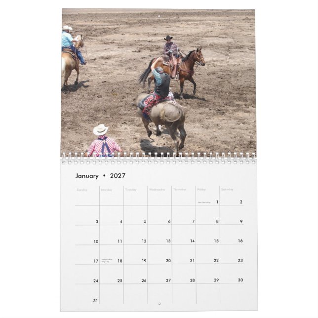 Calendario del vaquero (Jan 2027)