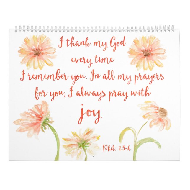 Calendario del verso de la biblia (Reverso)