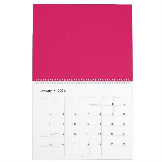 Calendario Descubra la elegancia del fondo rosado (Jan 2026)