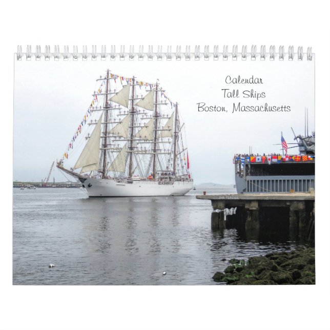 Calendario - Desfile de barcos de vela en Boston (Tapa)