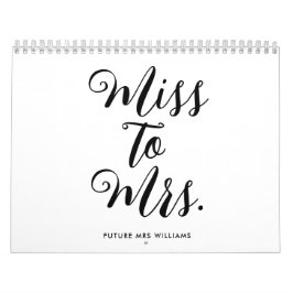 Calendario Despedida de soltera: de Señorita a Señora Boda