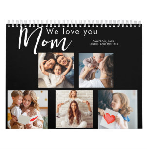 Calendario Día de la Madre, mamá, collage de fotos, te querem