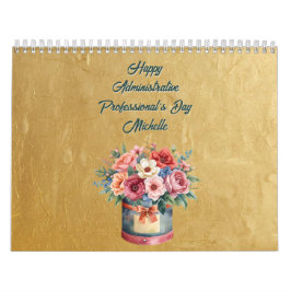 Calendario Día del Profesional Administrativo de Oro Elegante