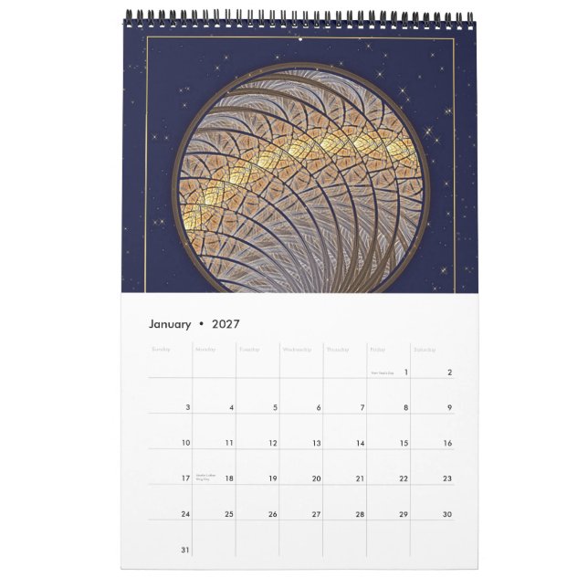 Calendario Diario lunar (Jan 2027)