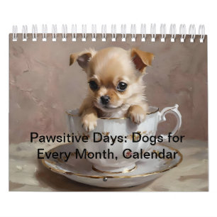 Calendario Días positivos: Perros por mes,